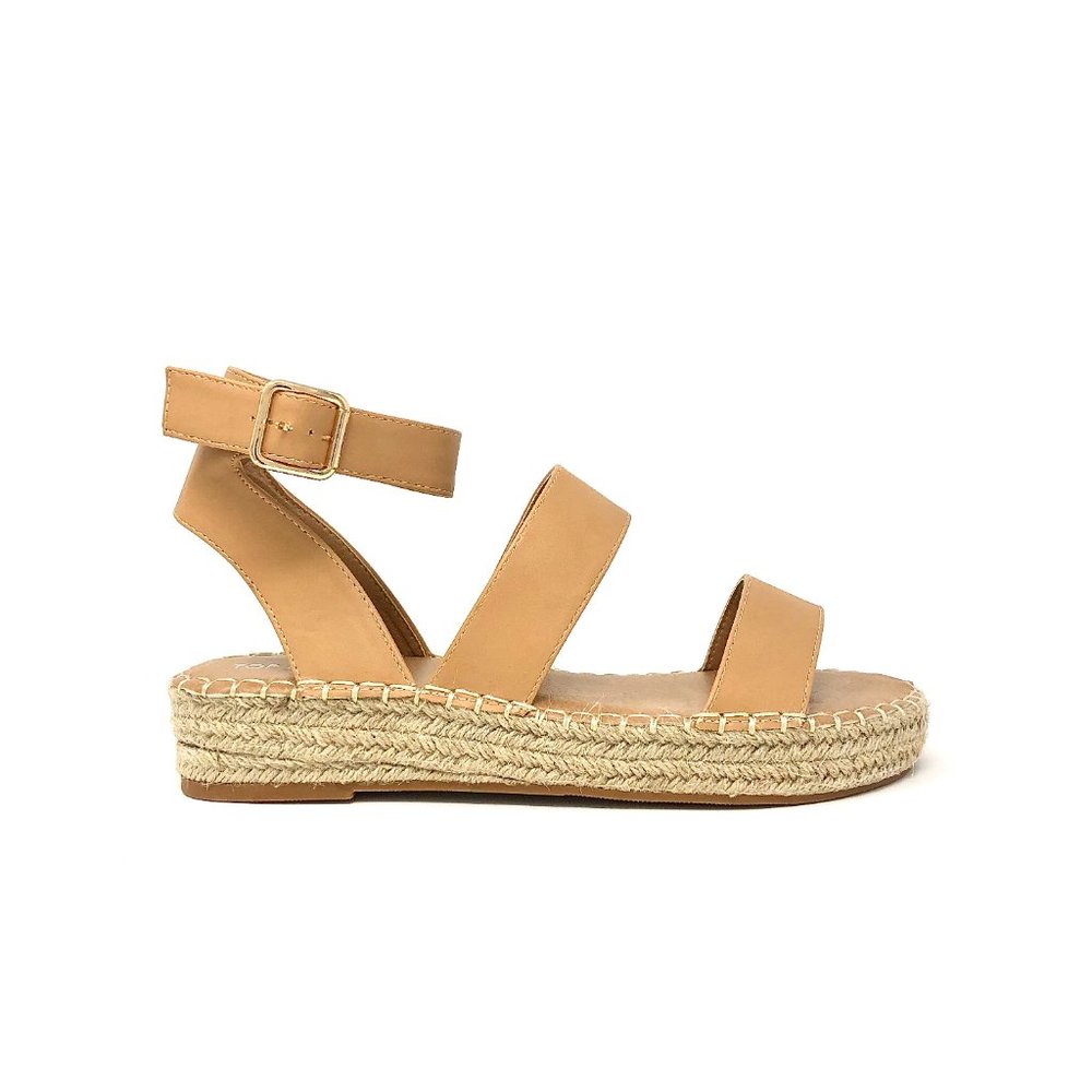 FINAL PRICE! Butterscotch Tan Platform Espadrille Sandals - Picture 5 of 6